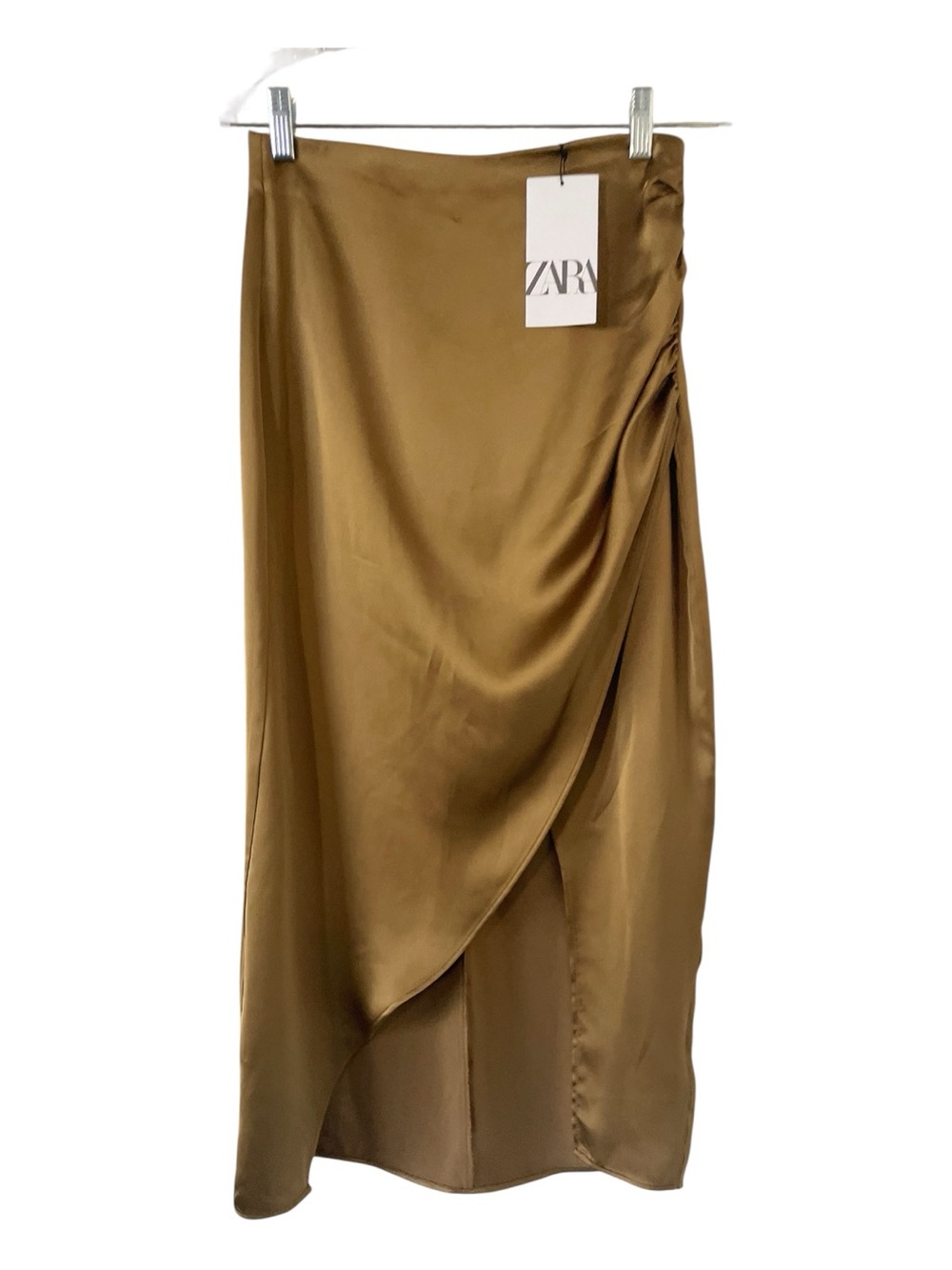 NWT Satin Midi Skirt with Ruched Draping size Medium